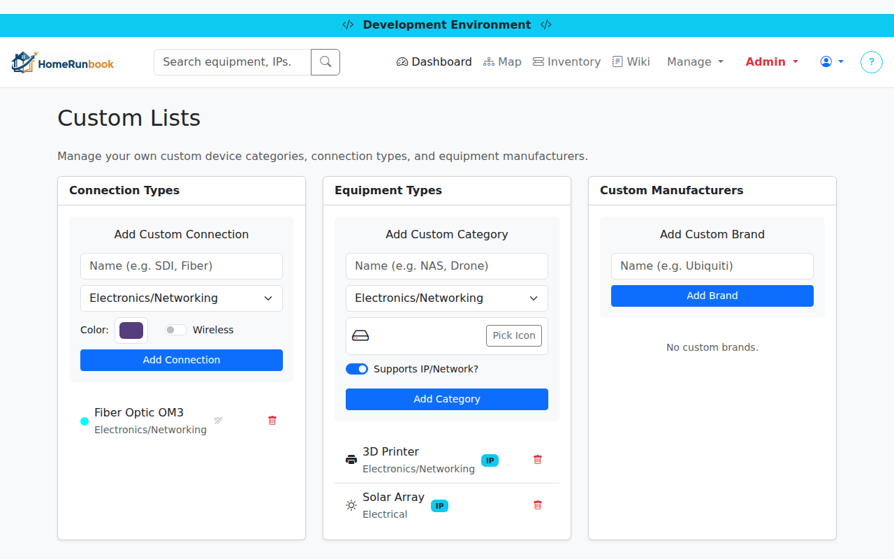 Custom Lists Interface